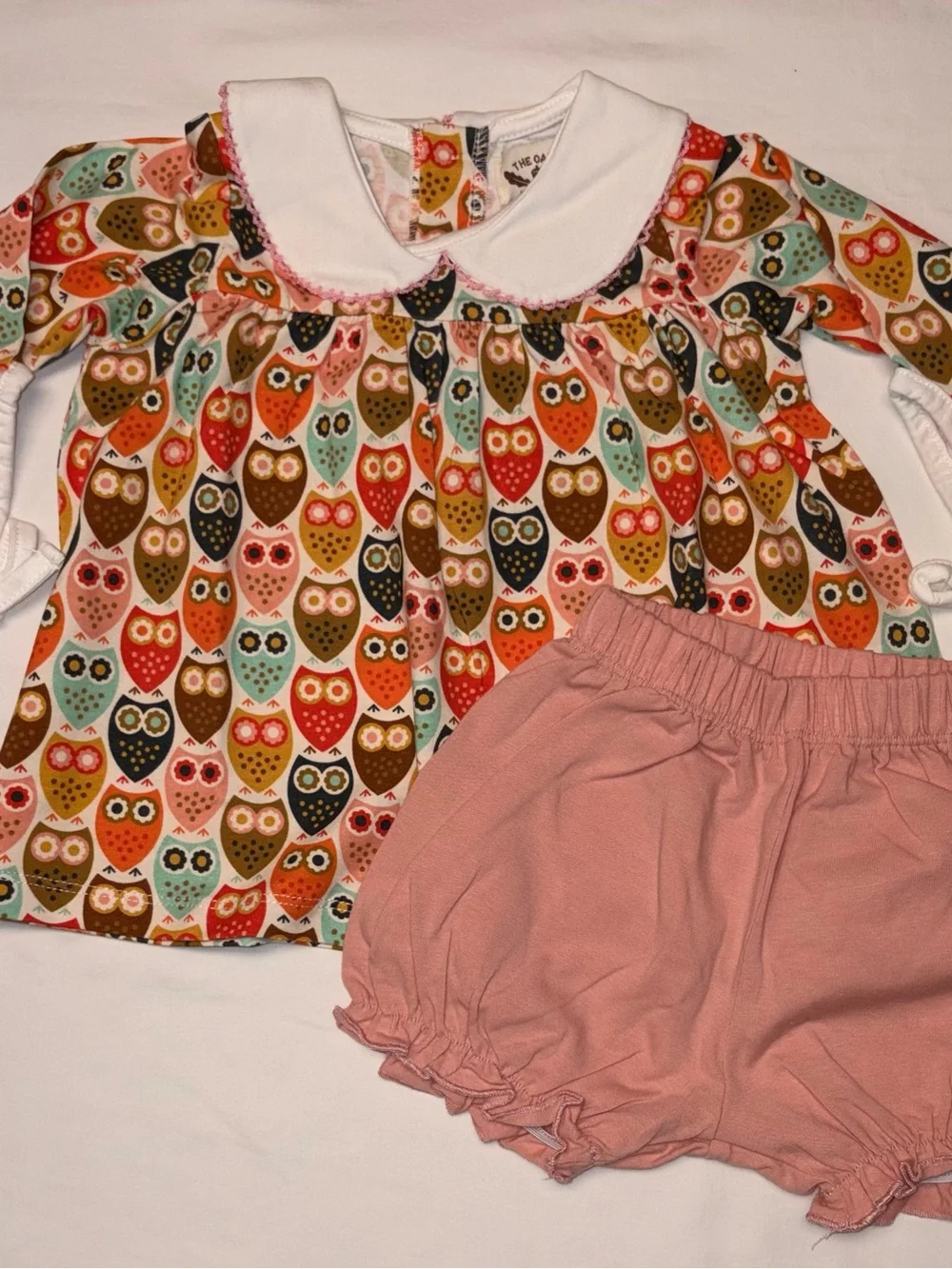 The Oaks Apparel Co Mary Charlotte Mod Owl long sleeve Set sz 9 months NWT